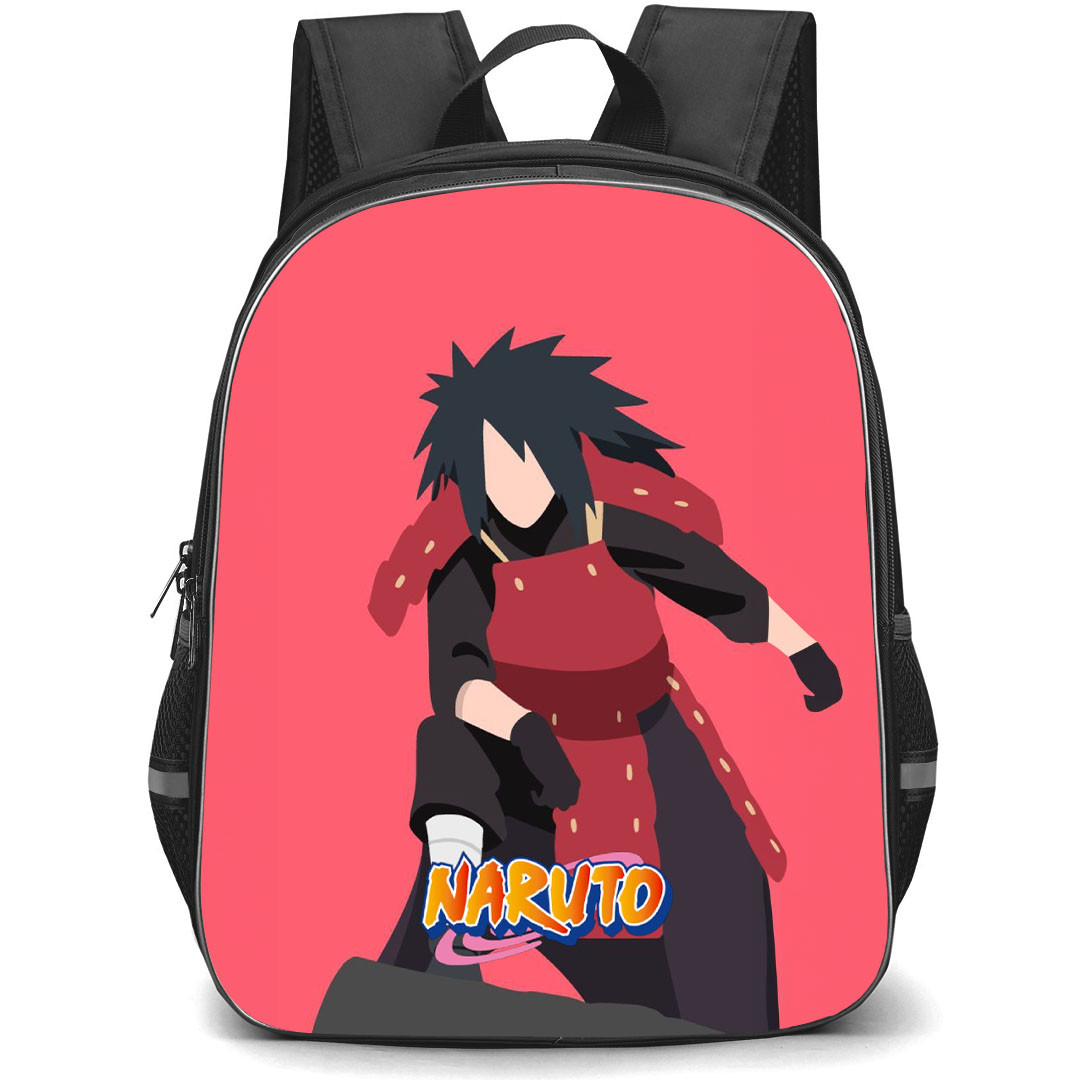 Naruto Madara Uchiha Backpack StudentPack - Madara Uchiha Portrait Minimalist On Red Background