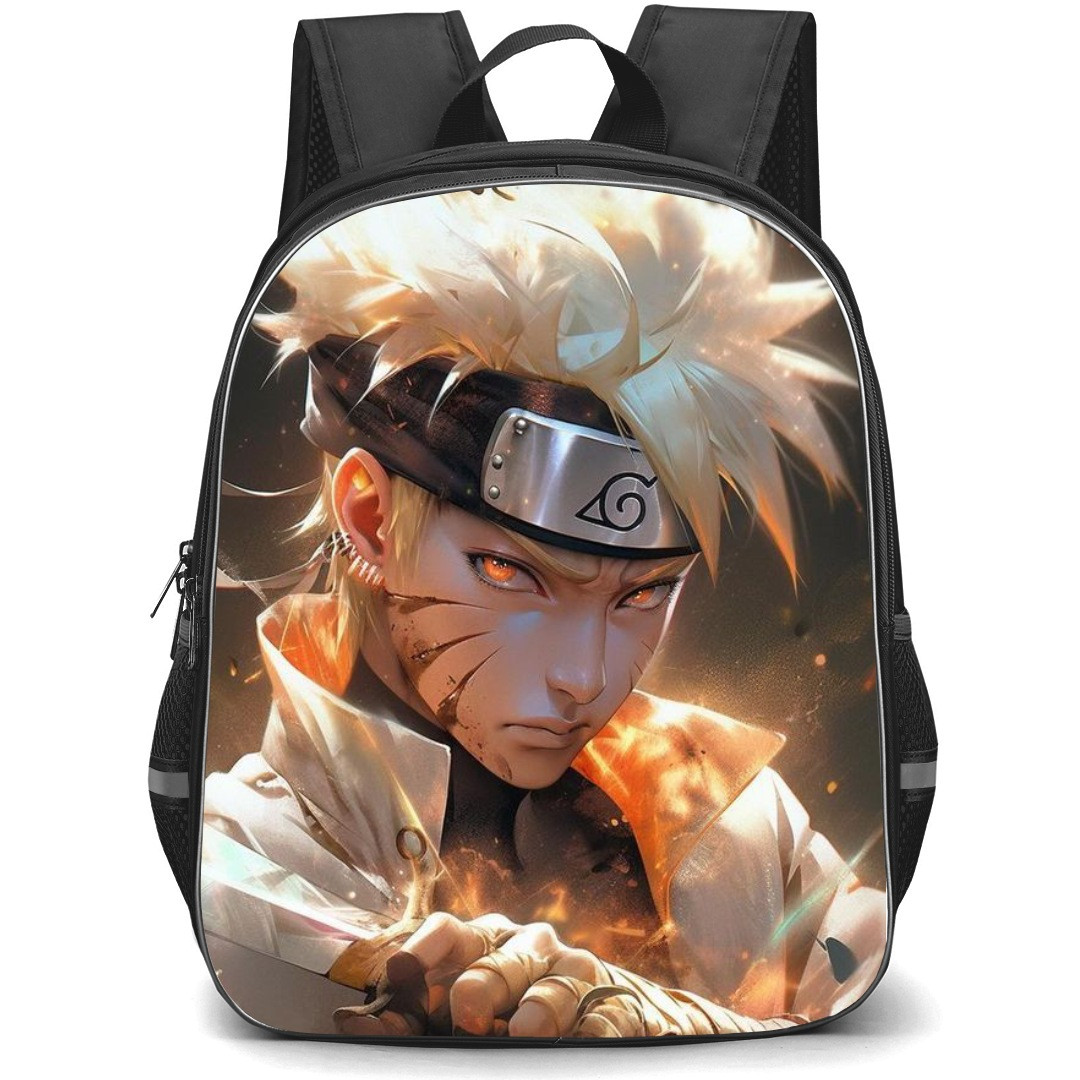 Naruto Uzumaki School Backpack StudentPack - Naruto Holding Weapon SIde Portrait
