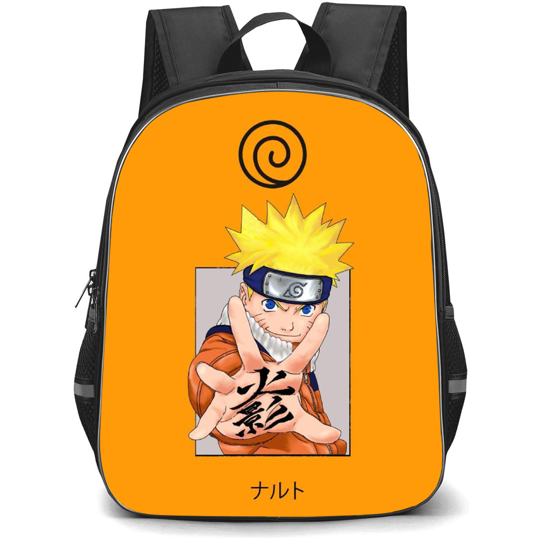 Naruto Uzumaki Backpack StudentPack - Comic Series Naruto Uzumaki Portrait On Orange Background