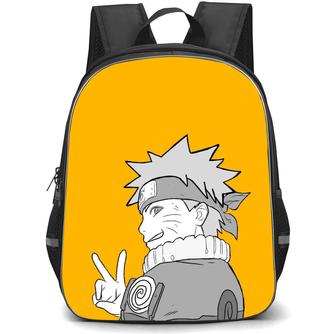 Naruto Uzumaki Backpack StudentPack - Uzumaki Naruto Side Portrait On Yellow Background