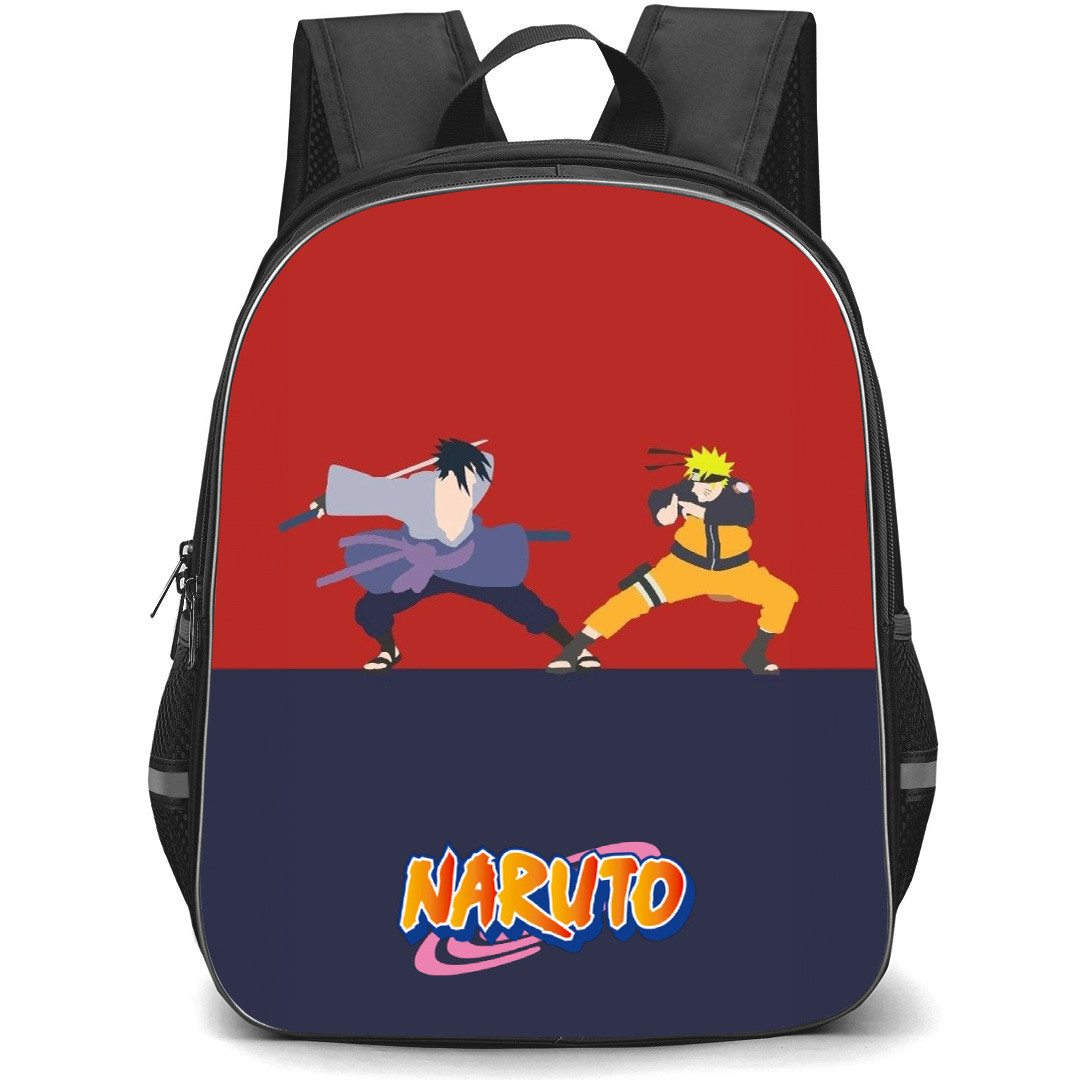 Naruto Backpack StudentPack - Naruto Uzumaki Sasuke Uchiha Battle Minimalist