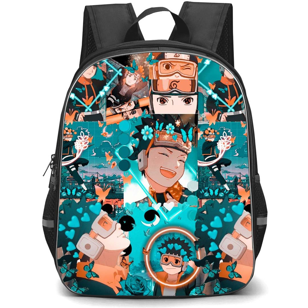 Naruto Obito Uchiha Backpack StudentPack - Obito Uchiha Collage Blue