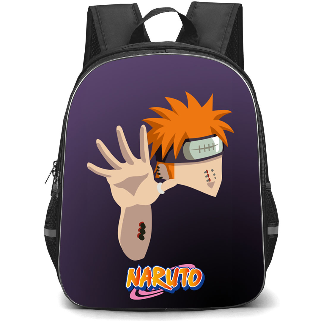 Naruto Pain Backpack StudentPack - Pain Attack Mode Minimalist On Purple Background
