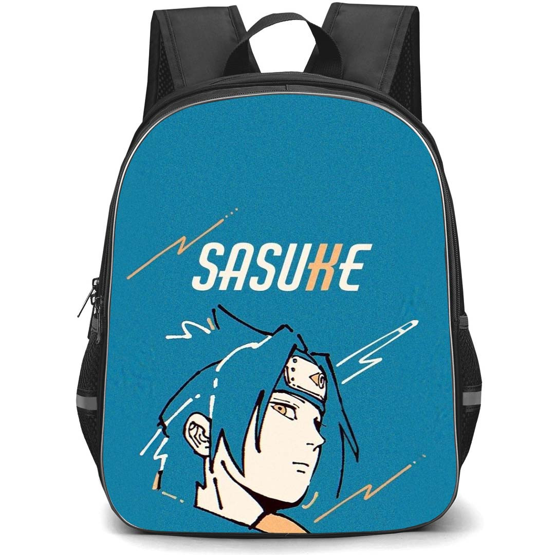 Naruto Sasuke Uchiha Backpack StudentPack - Sasuke Uchiha Avatar On Blue Background
