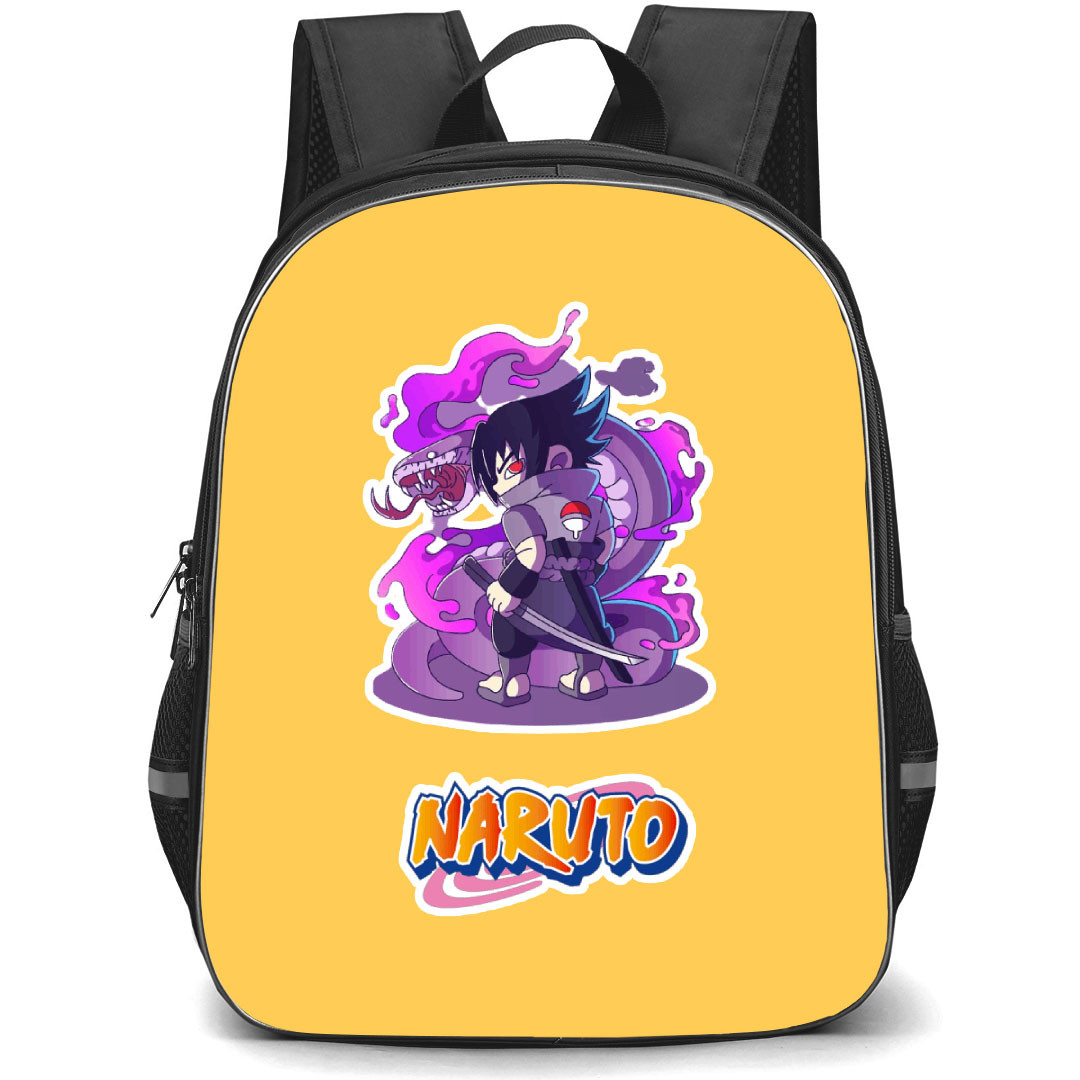 Naruto Sasuke Uchiha Backpack StudentPack - Sasuke Uchiha Back Portrait Cartoon Art Sticker