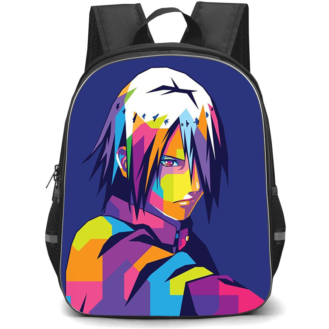 Naruto Sasuke Uchiha Backpack StudentPack - Sasuke Uchiha Portrait Wpap Popart