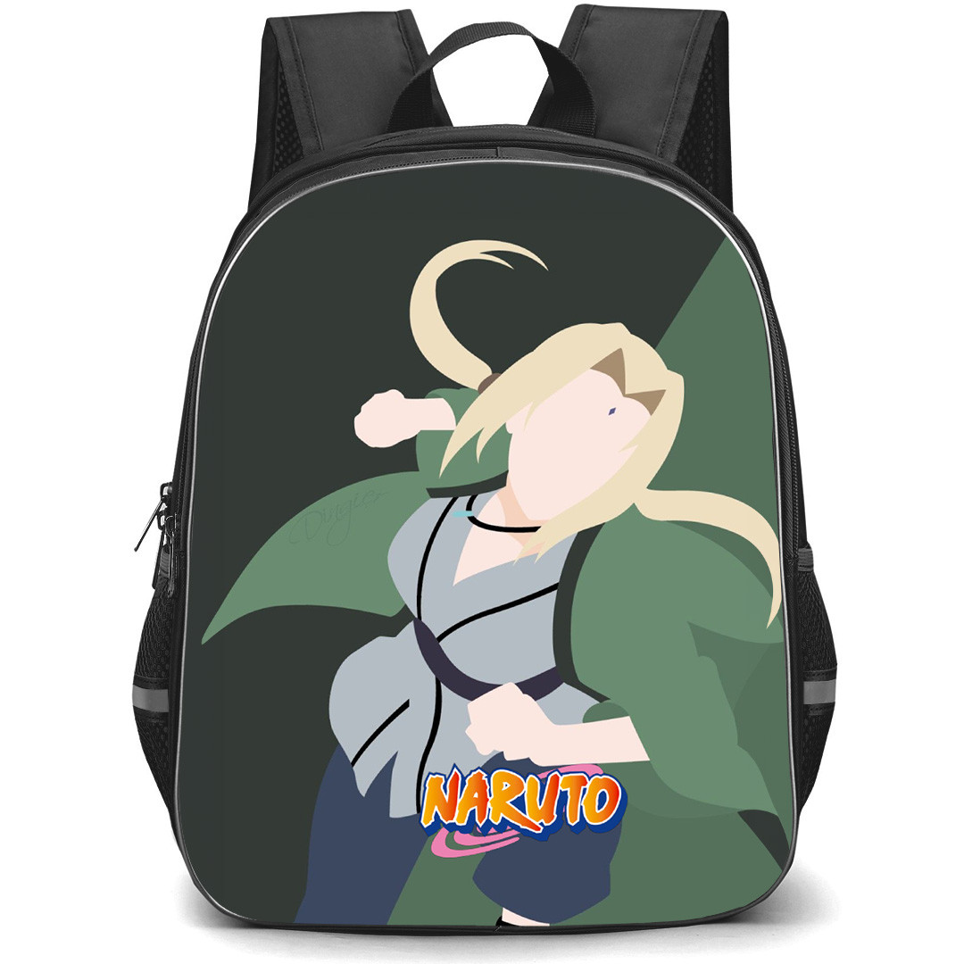 Naruto Tsunade Backpack StudentPack - Tsunade Attack Mode Minimalist On Green Background