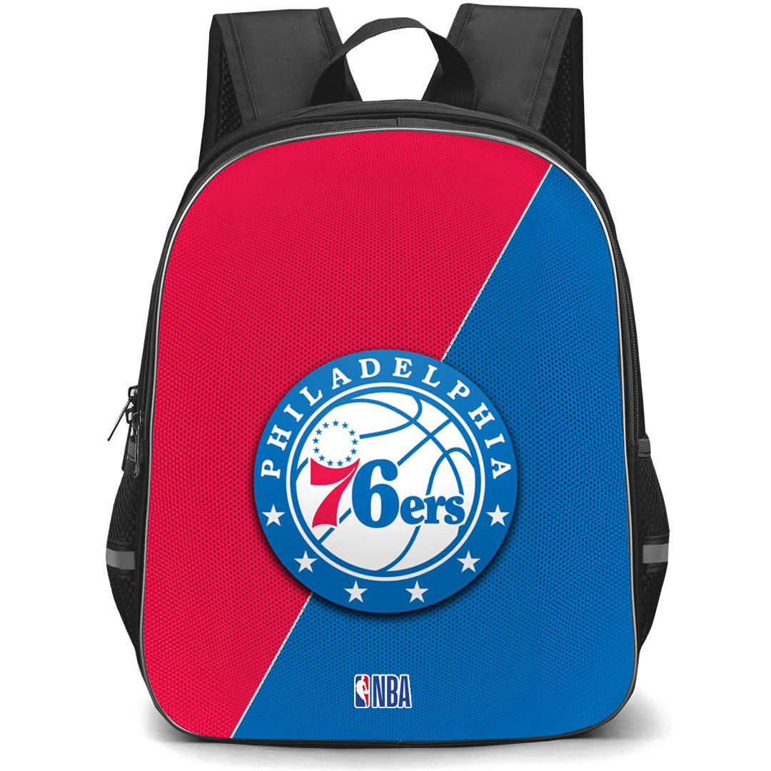 NBA Philadelphia 79ers Backpack StudentPack - Team Logo On Red And Blue Background