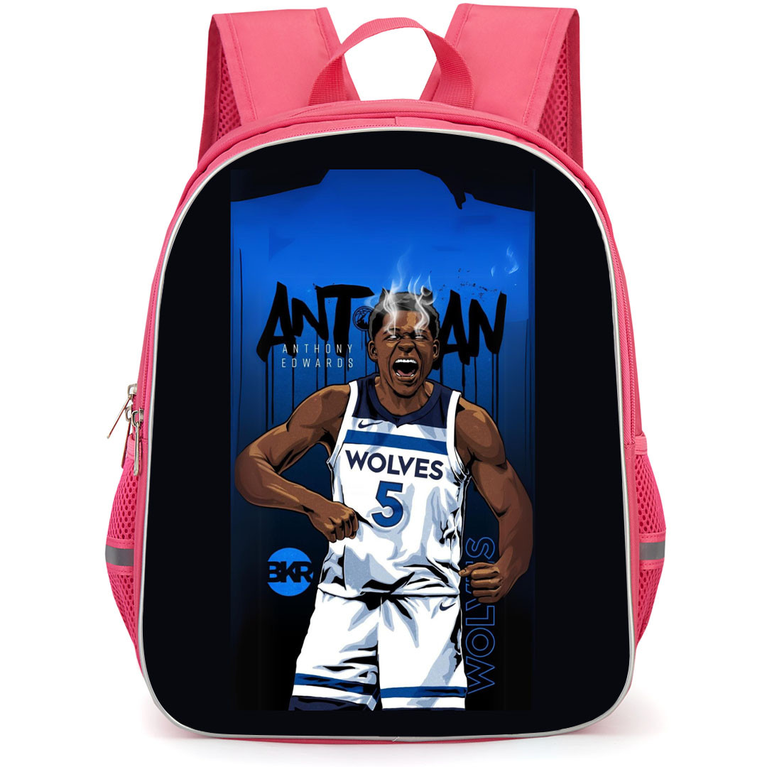 NBA Anthony Edwards Backpack StudentPack - Anthony Edwards Antman Shouting Illustration Art Poster