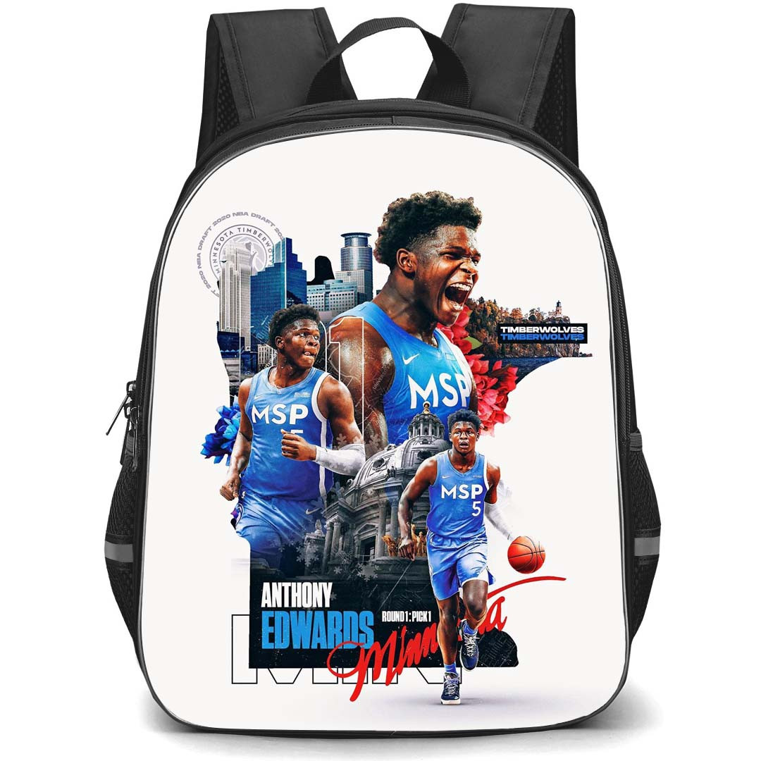 NBA Anthony Edwards Backpack StudentPack - Anthony Edwards Shouting NBA Draft 2020 Poster