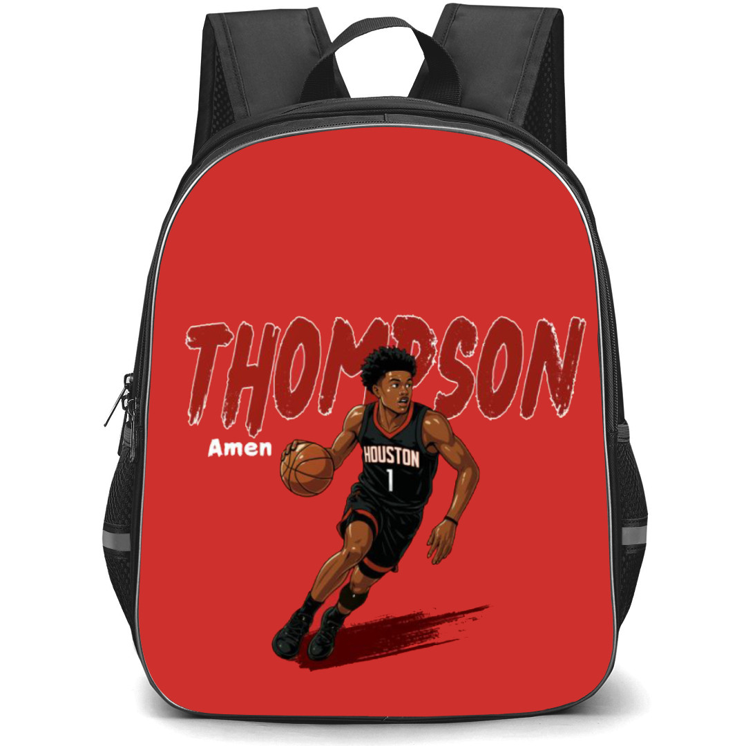 NBA Amen Thompson Backpack StudentPack - Amen Thompson Dribbling Illustration Art Red Background Sticker