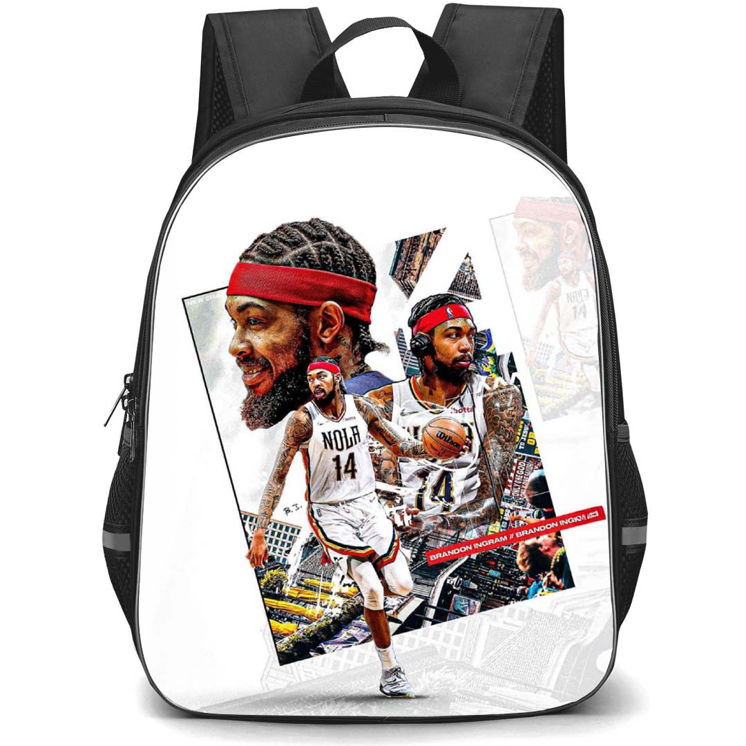 NBA Brandon Ingram Backpack StudentPack - Brandon Ingram Dribbling On White Background Poster