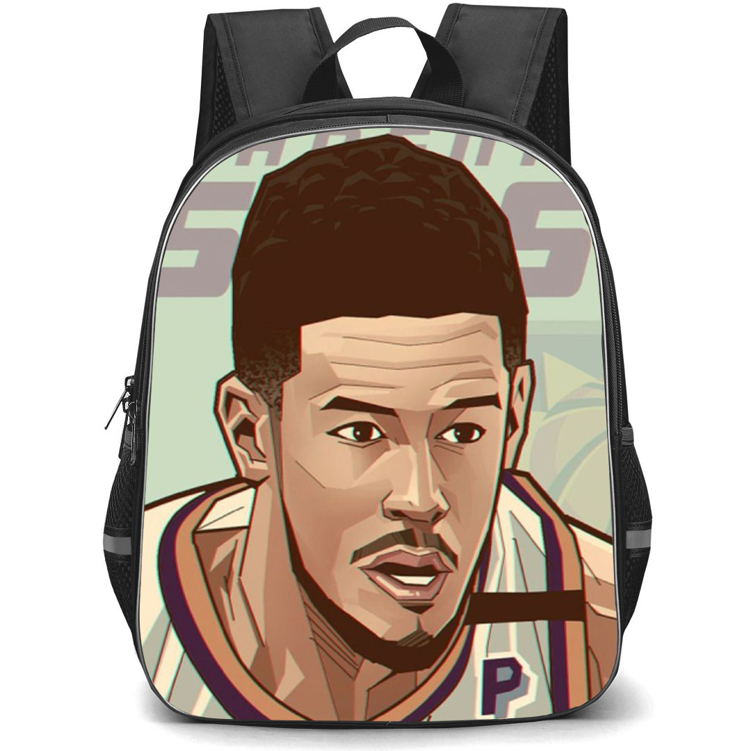 NBA Devin Booker Backpack StudentPack - Devin Booker Portrait Retro Illustration Poster