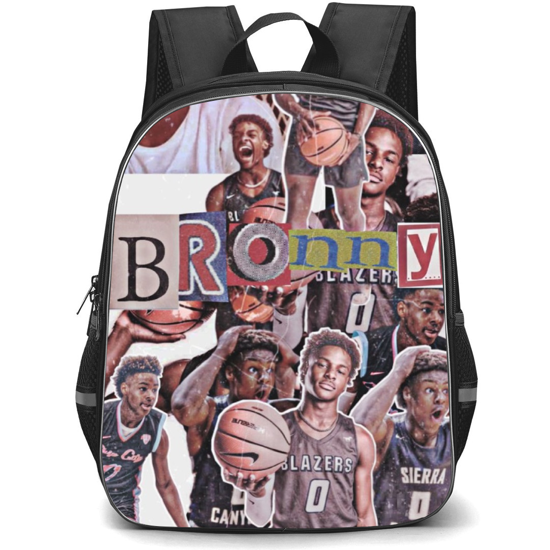Bronny James Jr Backpack StudentPack - Bronny Highschool Pictures Collage