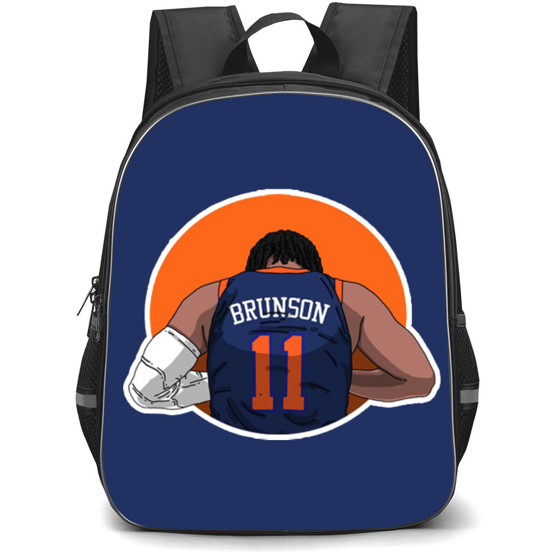 NBA Jalen Brunson Backpack StudentPack - Jalen Brunson 11 New York Knicks Back Illustration Art Sticker