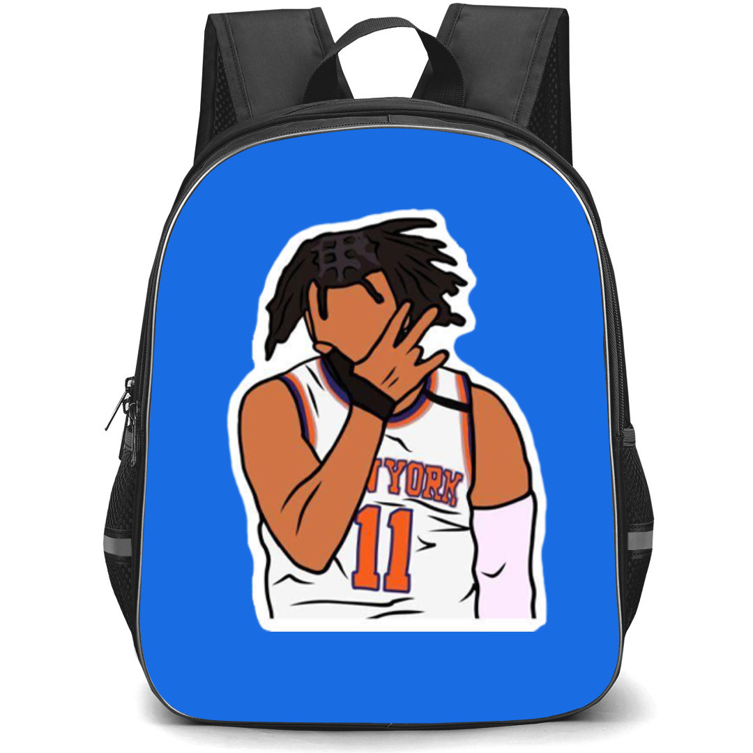 NBA Jalen Brunson Backpack StudentPack - Jalen Brunson 11 New York Knicks Signature Posture Illustration Art Sticker