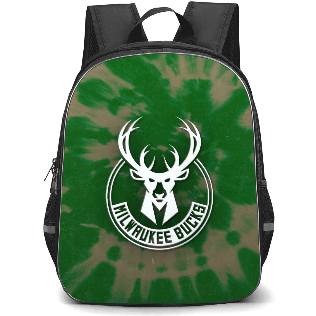 NBA Milwaukee Bucks Backpack StudentPack - Milwaukee Bucks Watercolor Art Logo