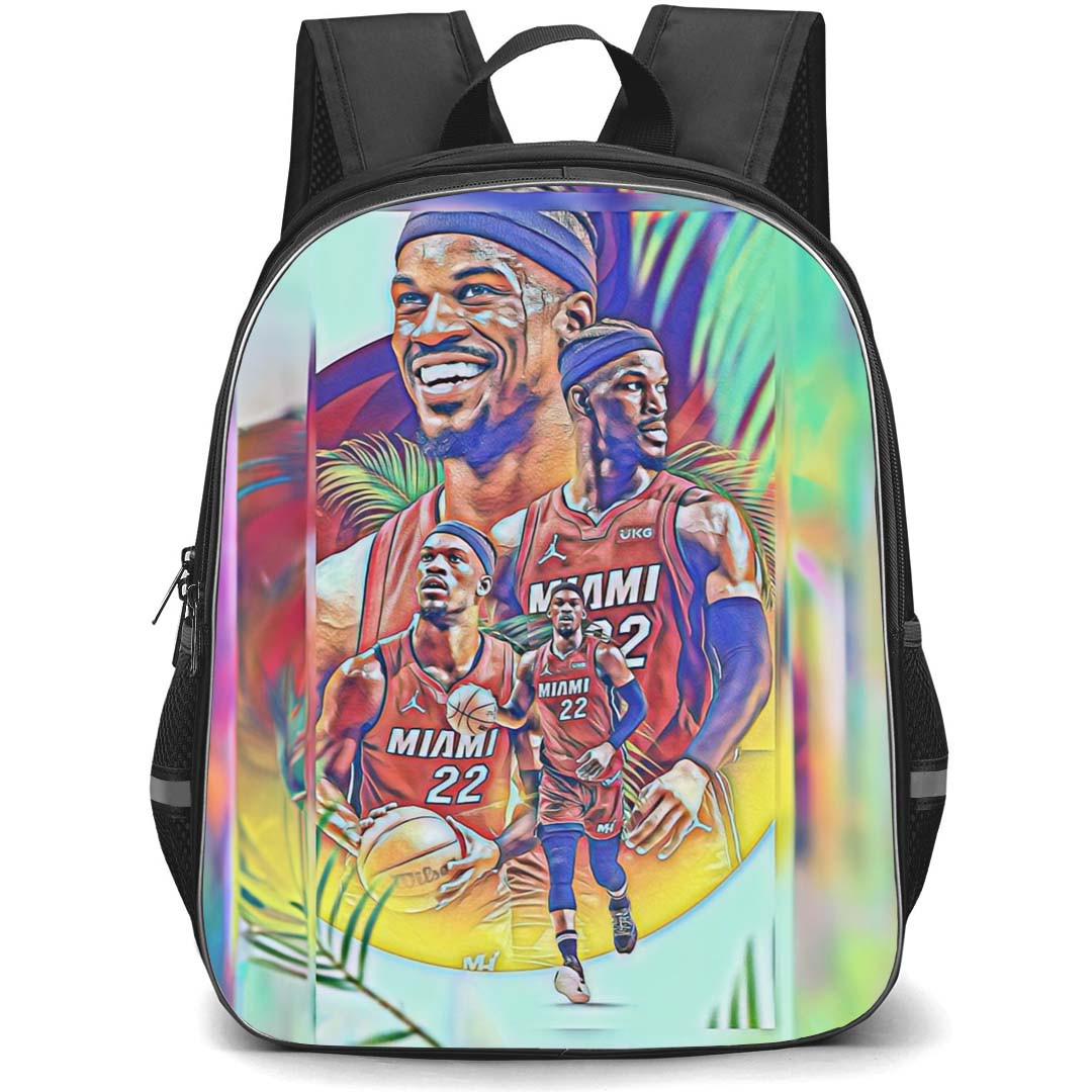 NBA Jimmy Bulter Backpack StudentPack - Jimmy Bulter Miami Heat 22 Portrait On Graphic Art