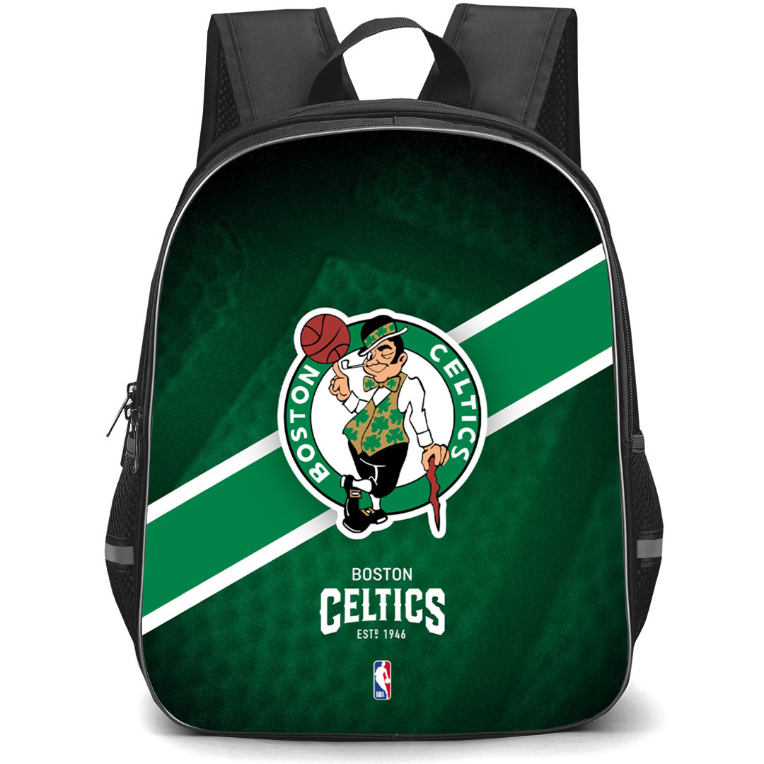 NBA Boston Celtics Backpack StudentPack - Team Logo Stripe Background