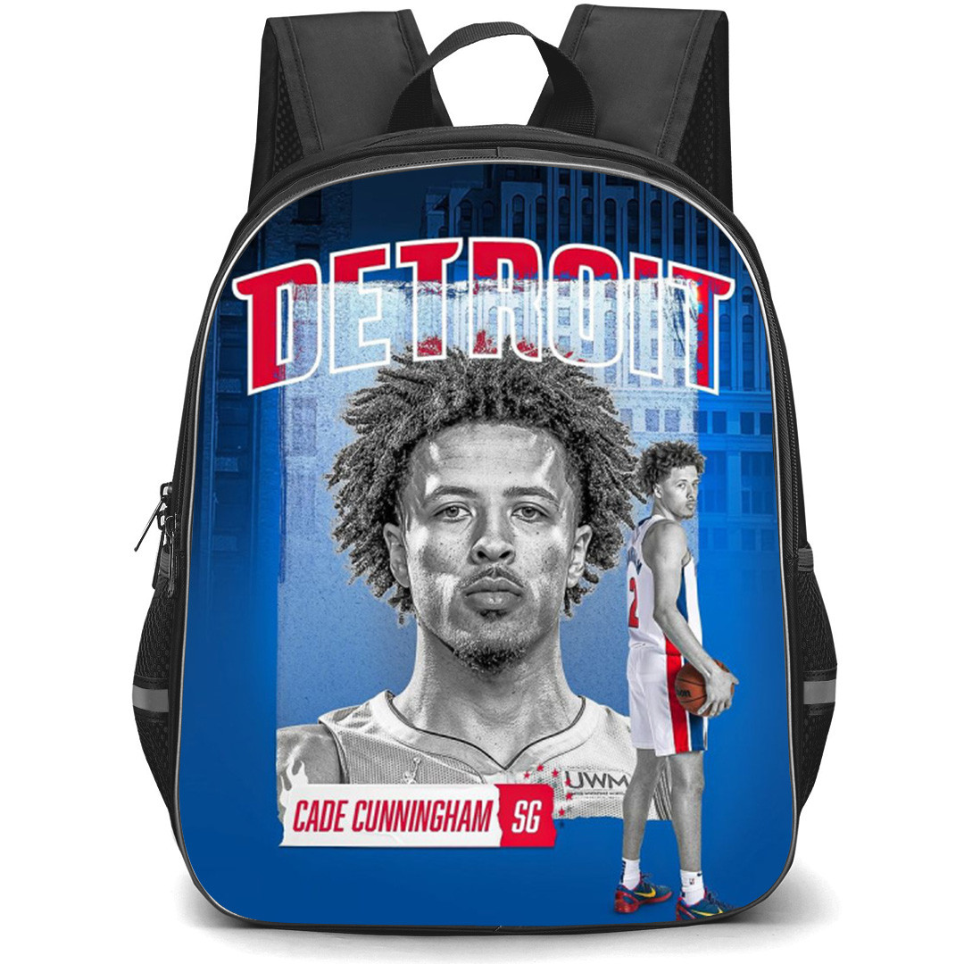 NBA Cade Cunningham Backpack School Bag StudentPack - Cade Cunningham Team Grayscale Portrait Poster