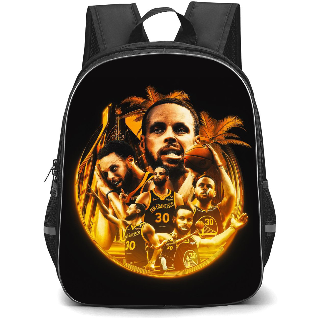NBA Stephen Curry Backpack StudentPack - Stephen Curry Golden Effect Art On Black Background