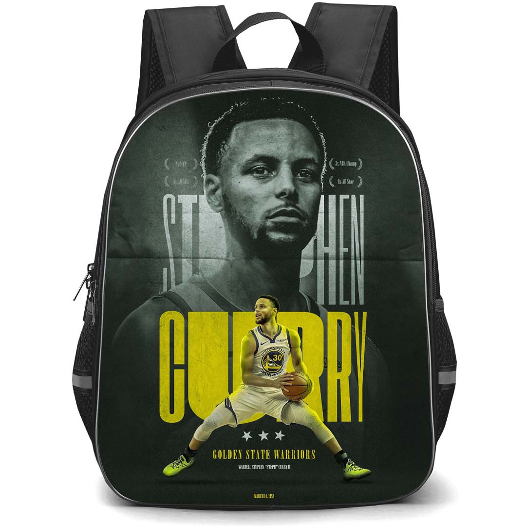 NBA Stephen Curry Backpack StudentPack - Stephen Curry Golden State Warriors 30 Grayscale Poster Art