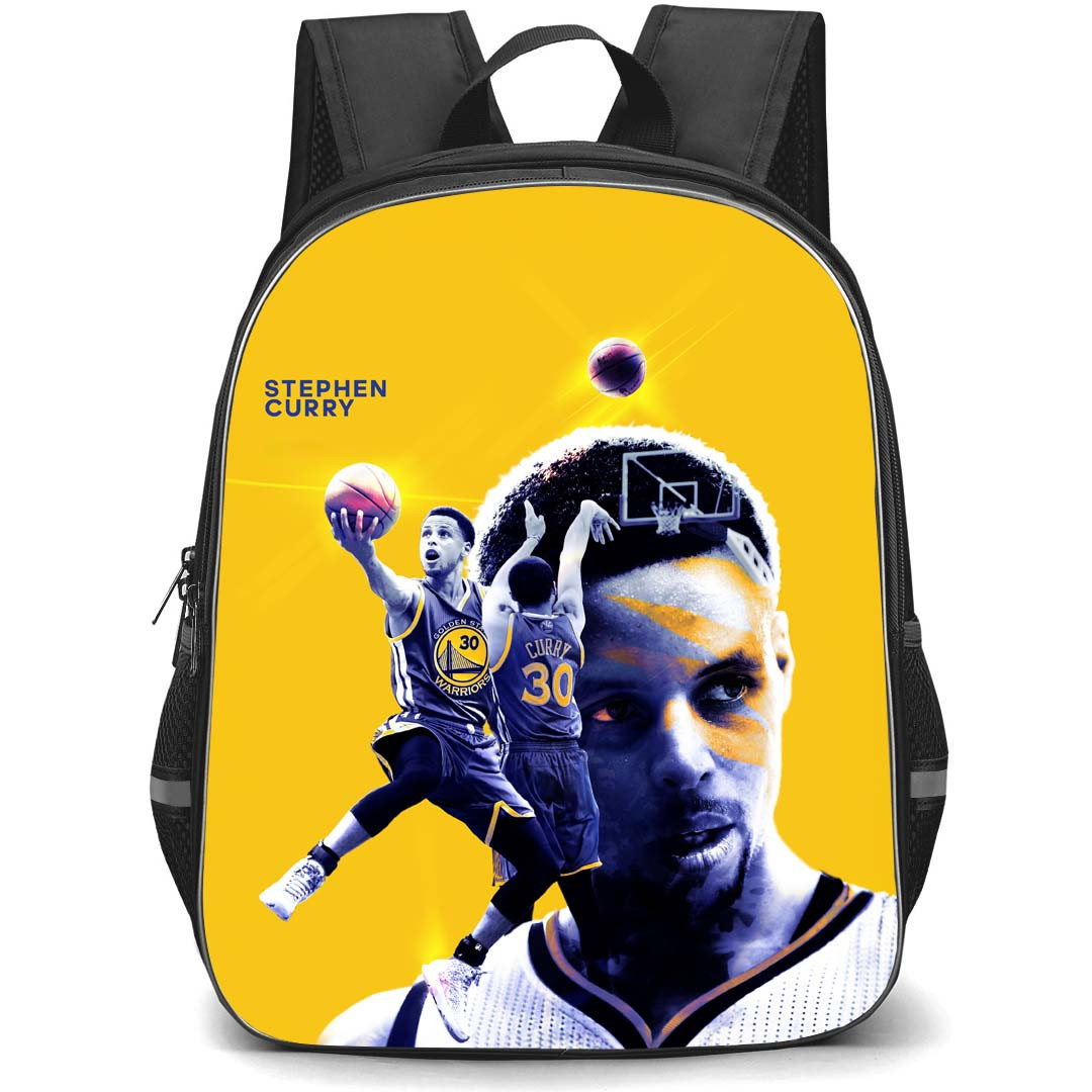 NBA Stephen Curry Backpack StudentPack - Stephen Curry Golden State Warriors 30 Shooting On Yellow Background Poster