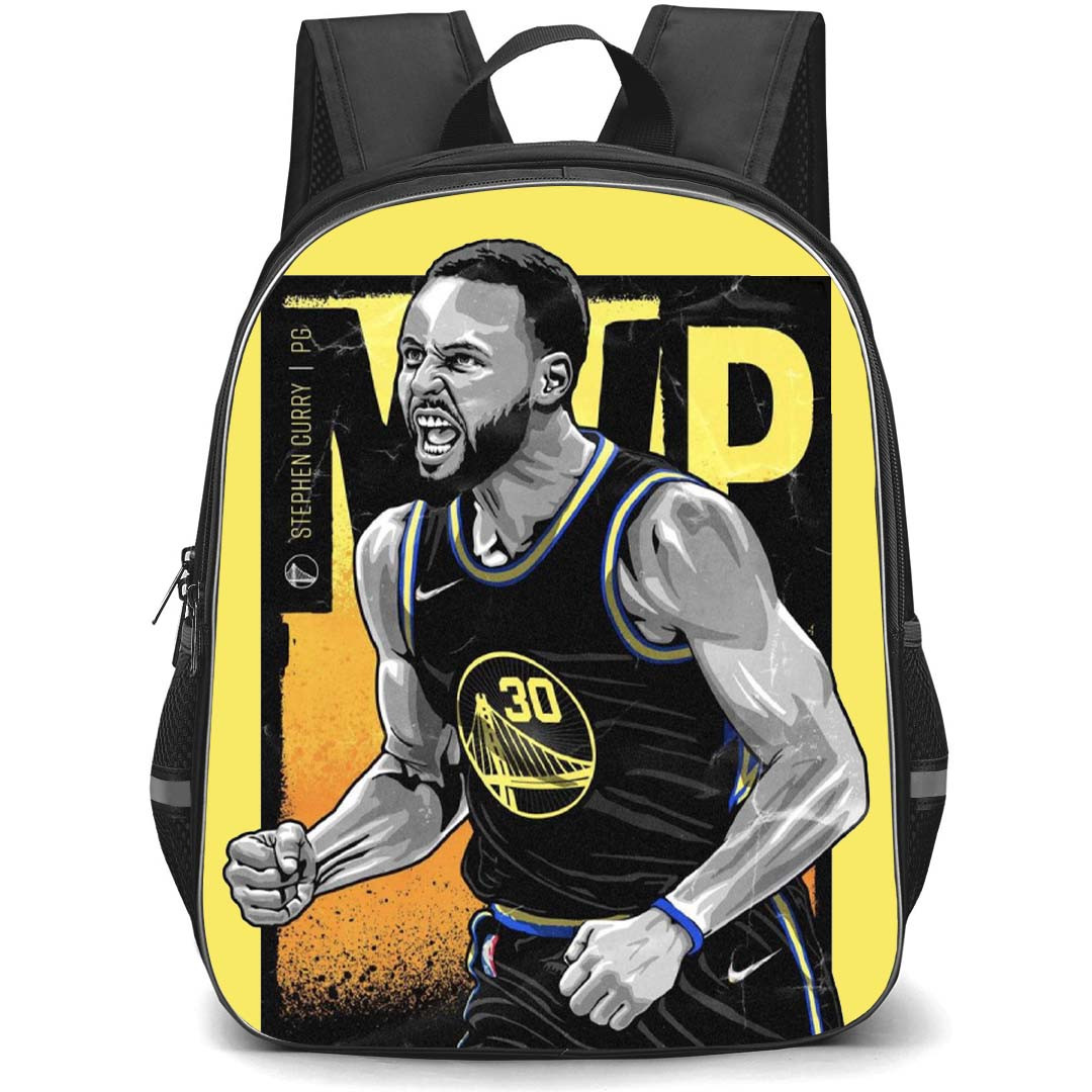 NBA Stephen Curry Backpack StudentPack - Stephen Curry Shout Monochrome Illustration Poster