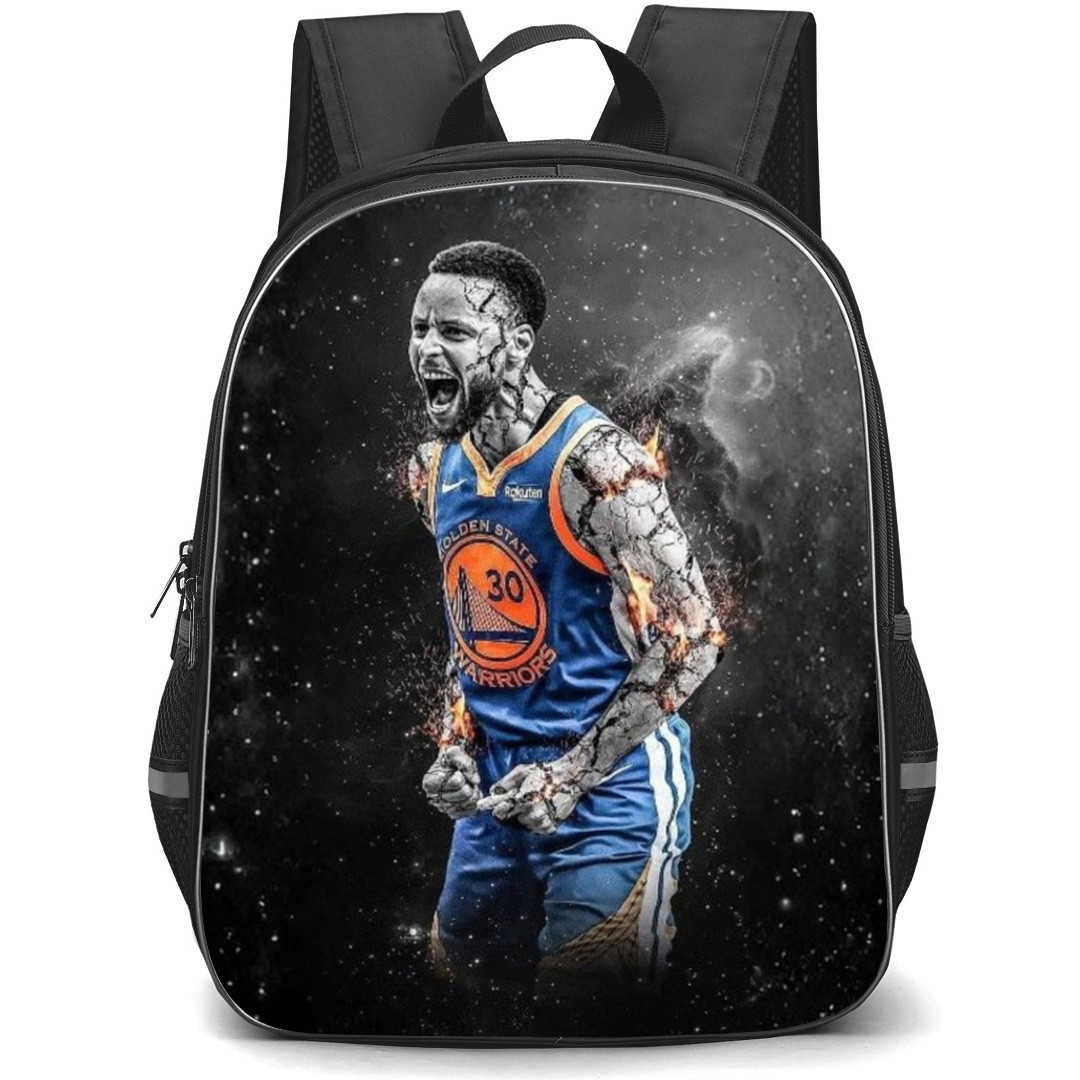 NBA Stephen Curry Backpack School Bag StudentPack - Stephen Curry Shout On Fire Portrait Gray Poster