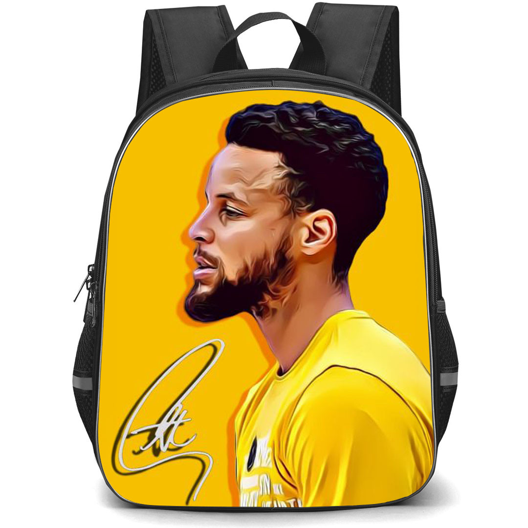 NBA Stephen Curry Backpack StudentPack - Stephen Curry Side Portrait Illustration Art