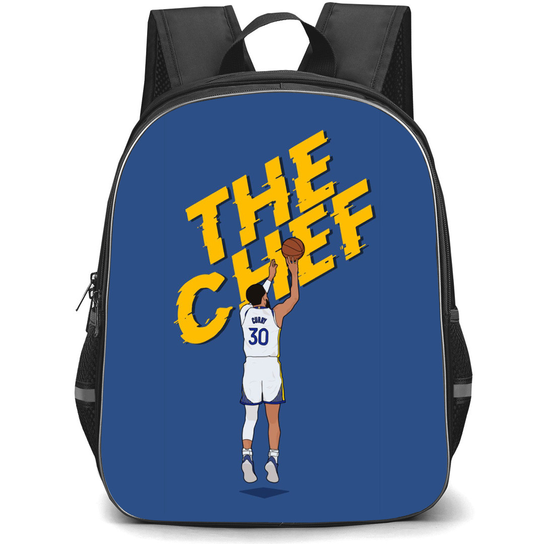NBA Stephen Curry Backpack StudentPack - Stephen Curry The Chef Illustration Art On Blue Background