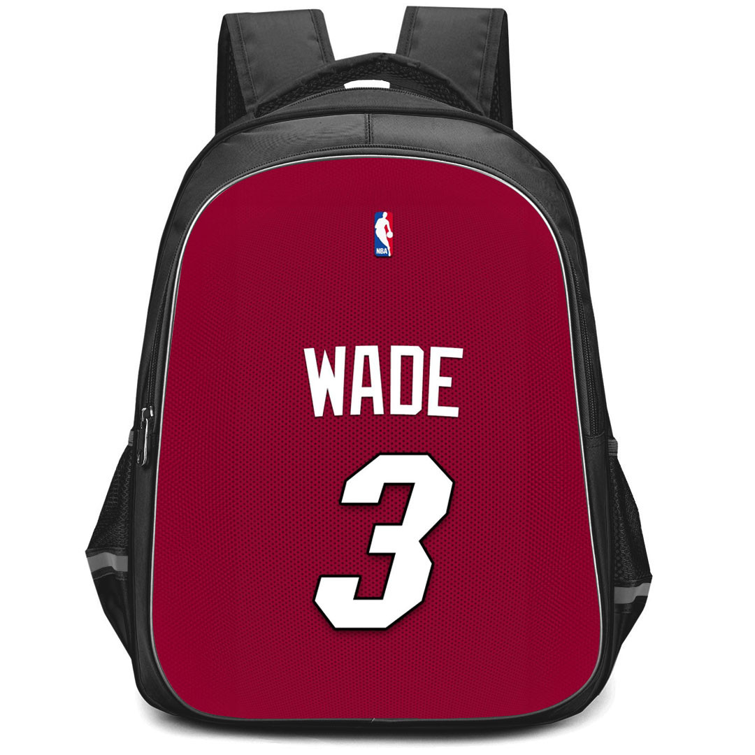 NBA Dwyane Wade Backpack StudentPack - Dwyane Wade Miami Heat No. 3 Jersey