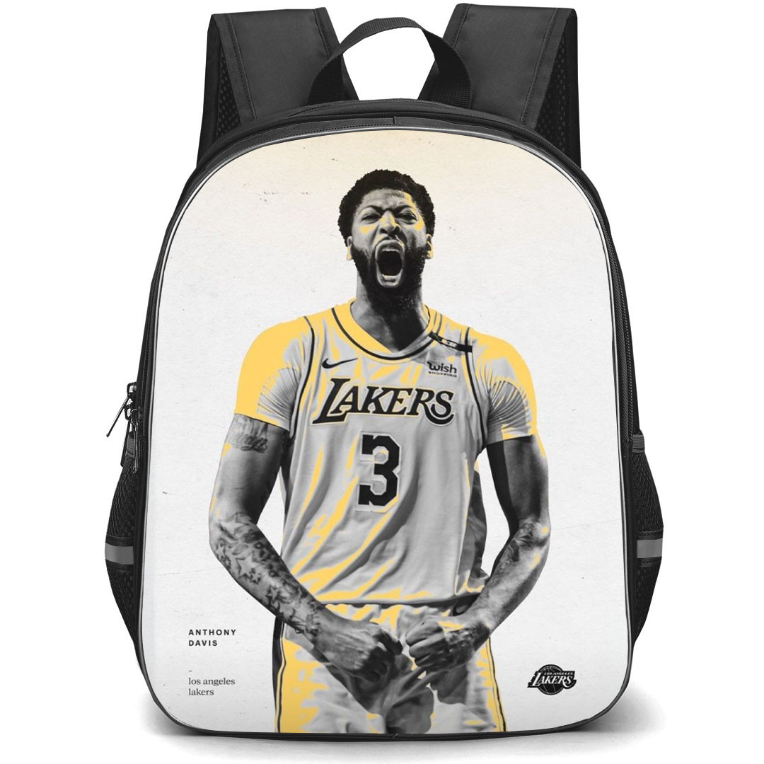 NBA Anthony Davis Backpack StudentPack - Anthony Davis 3 Lakers Shouting Portrait Monochrome Poster