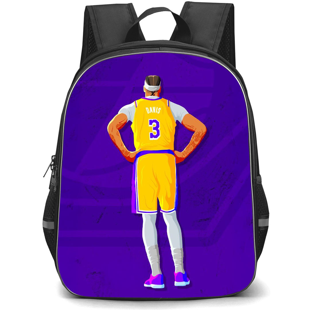 NBA Anthony Davis Backpack StudentPack - Anthony Davis Back Portrait Illustration Art On Purple Background