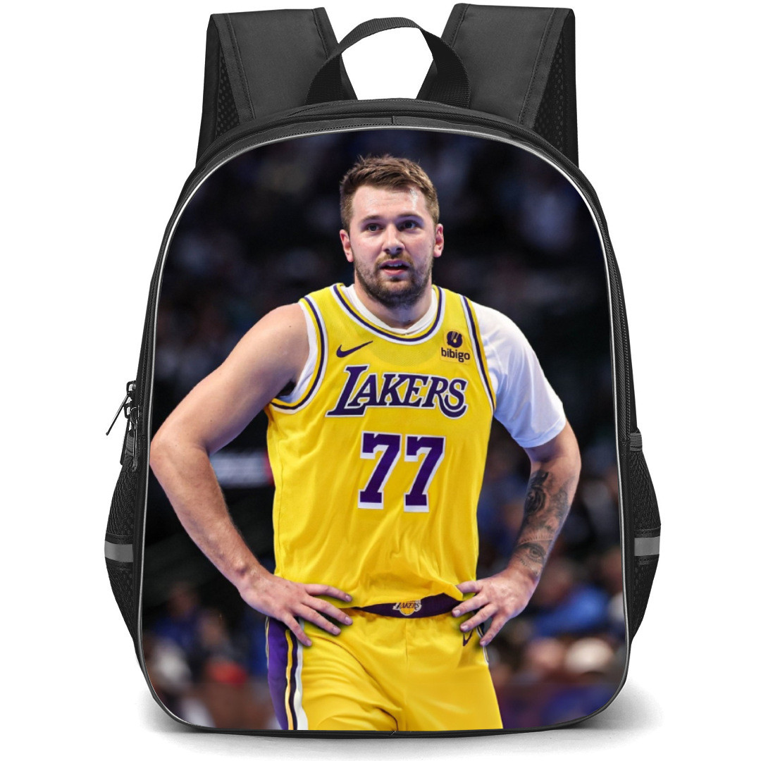 NBA Luka Doncic Backpack StudentPack - Luka Doncic 77 In Lakers Jersey Portrait