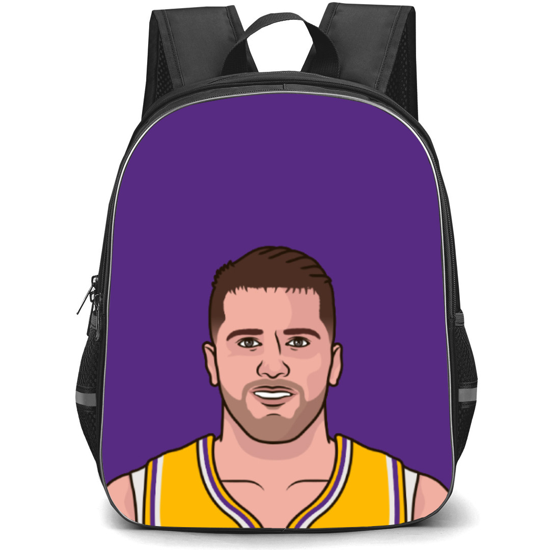 NBA Luka Doncic Backpack StudentPack - Luka Doncic Cartoon Illustration On Purple Background