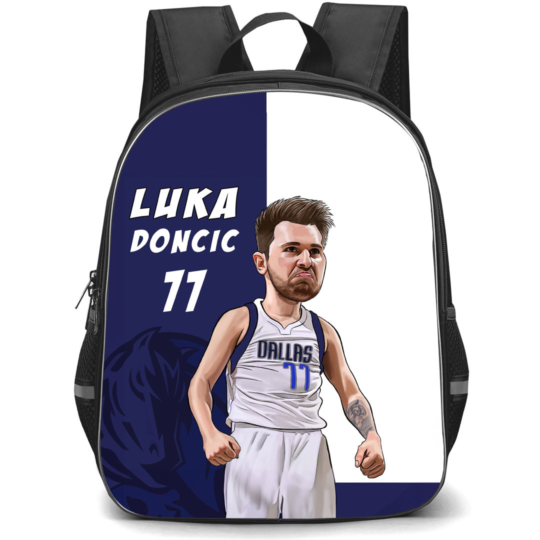 NBA Luka Doncic Backpack StudentPack - Luka Doncic Mavericks 11 Celebration Cartoon Art