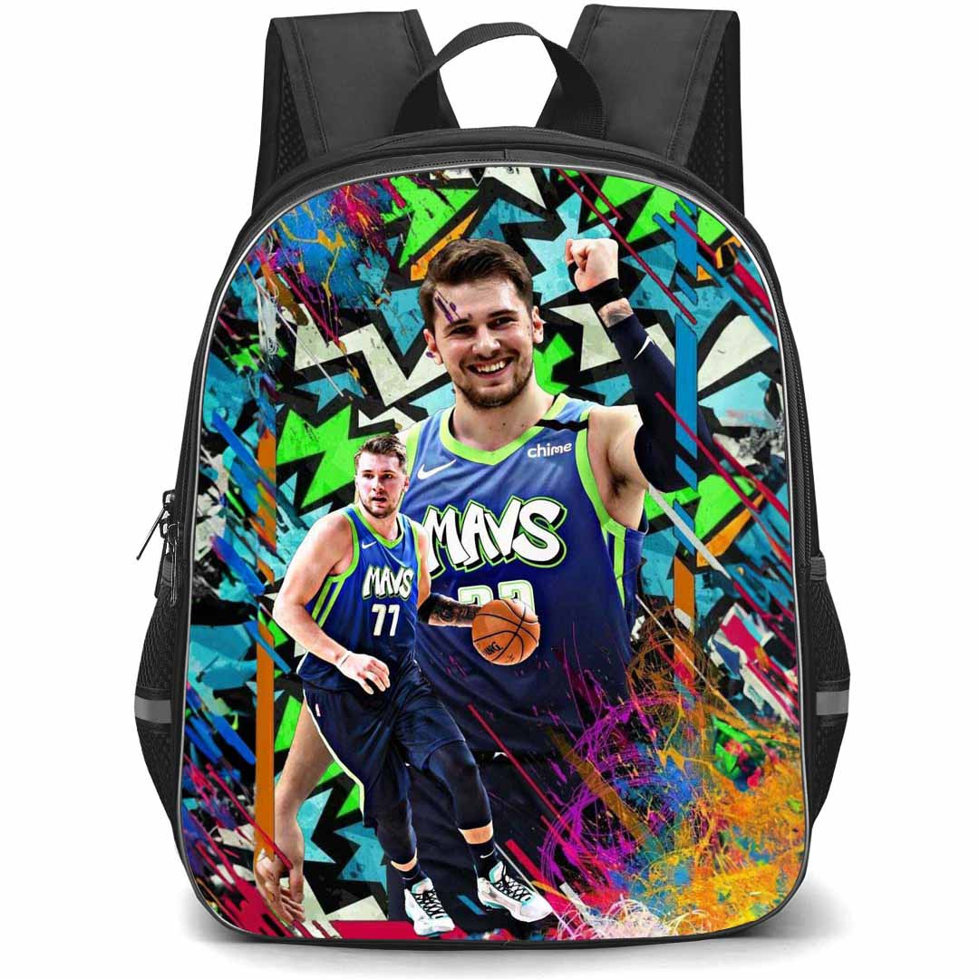 NBA Luka Doncic Backpack StudentPack - Luka Doncic Mavericks 11 Celebration On Graphic Art Poster