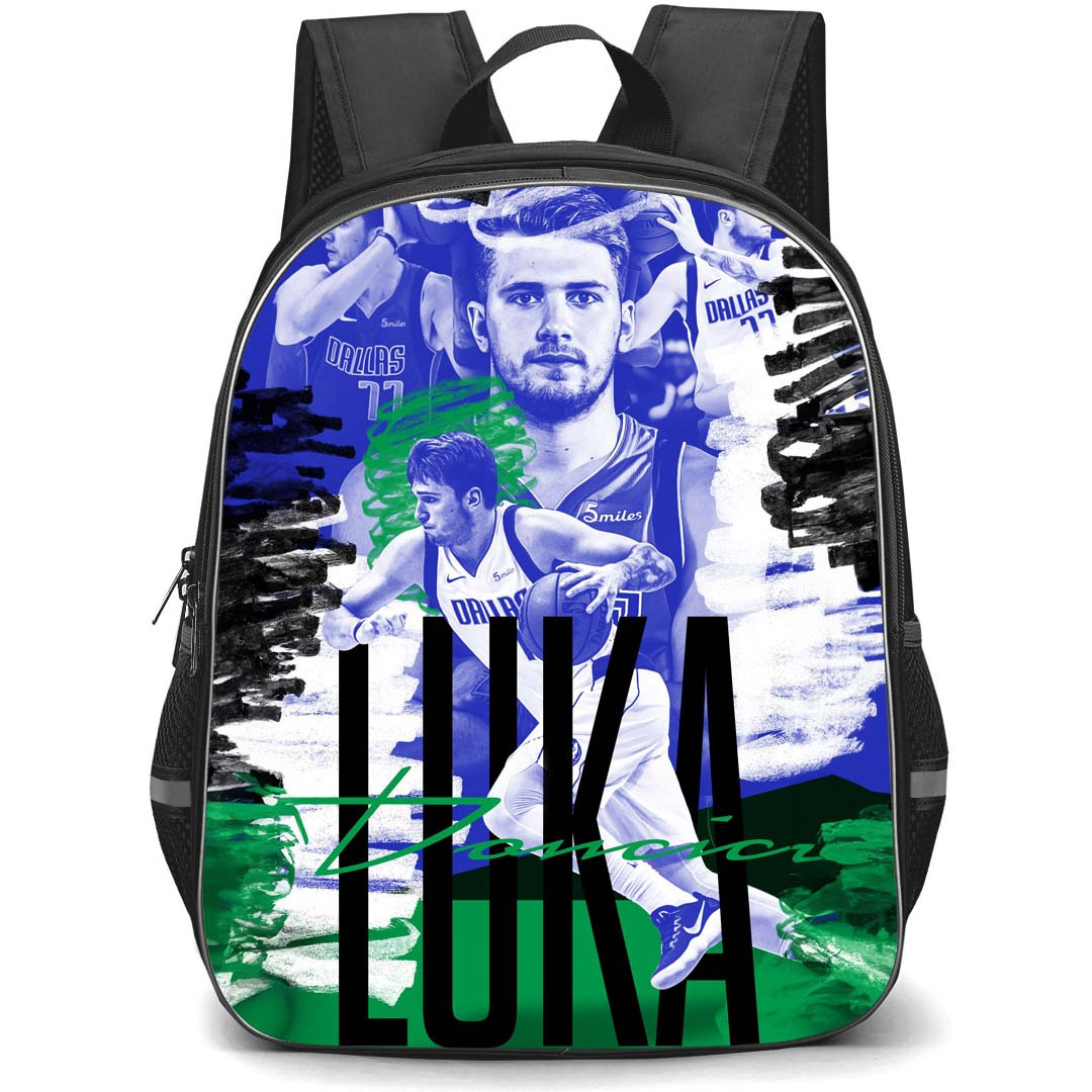 NBA Luka Doncic Backpack StudentPack - Luka Doncic Mavericks 11 Dribbling Graphic Art