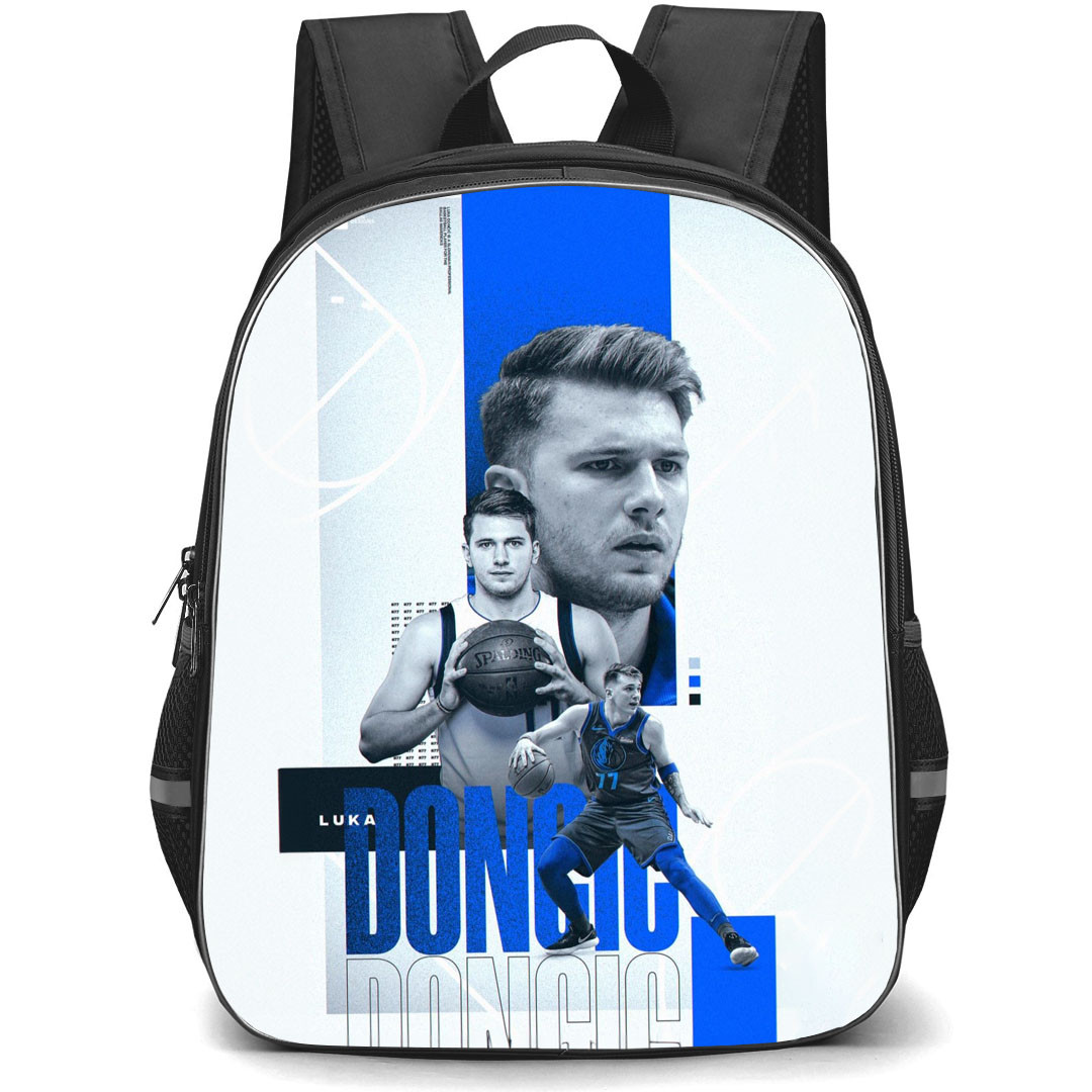 NBA Luka Doncic Backpack StudentPack - Luka Doncic Dallas Mavericks 11 Holding Ball Portrait Poster
