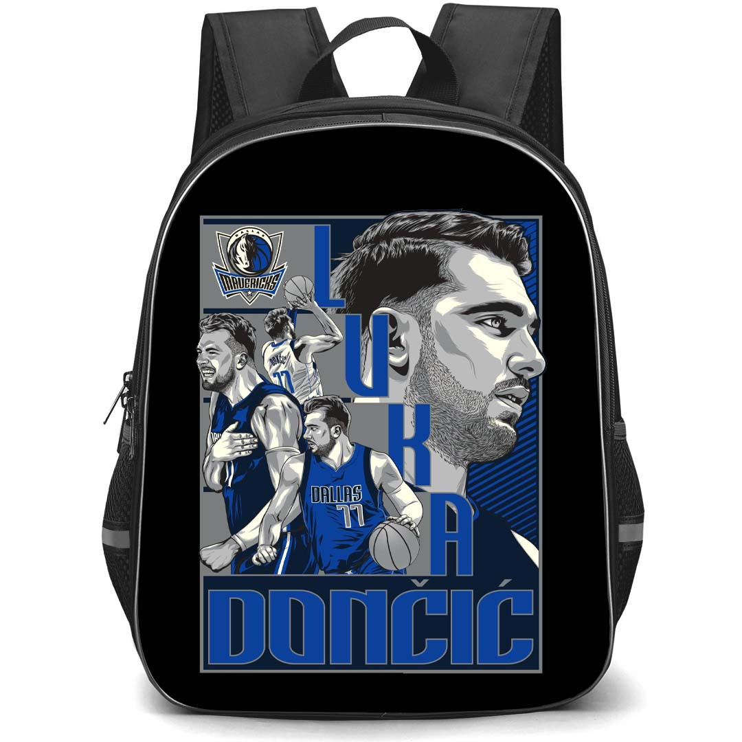 NBA Luka Doncic Backpack StudentPack - Luka Doncic Dallas Mavericks 11 Vector Illustration Poster