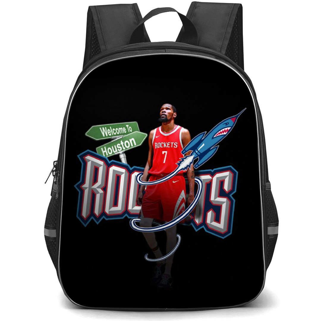NBA Kevin Durant Backpack School Bag StudentPack - Kevin Durant Rockets Sticker Portrait Collage
