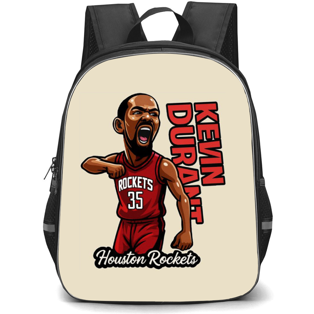 NBA Kevin Durant Backpack School Bag StudentPack - Kevin Durant Shout Chibi Portrait Cartoon Art Poster