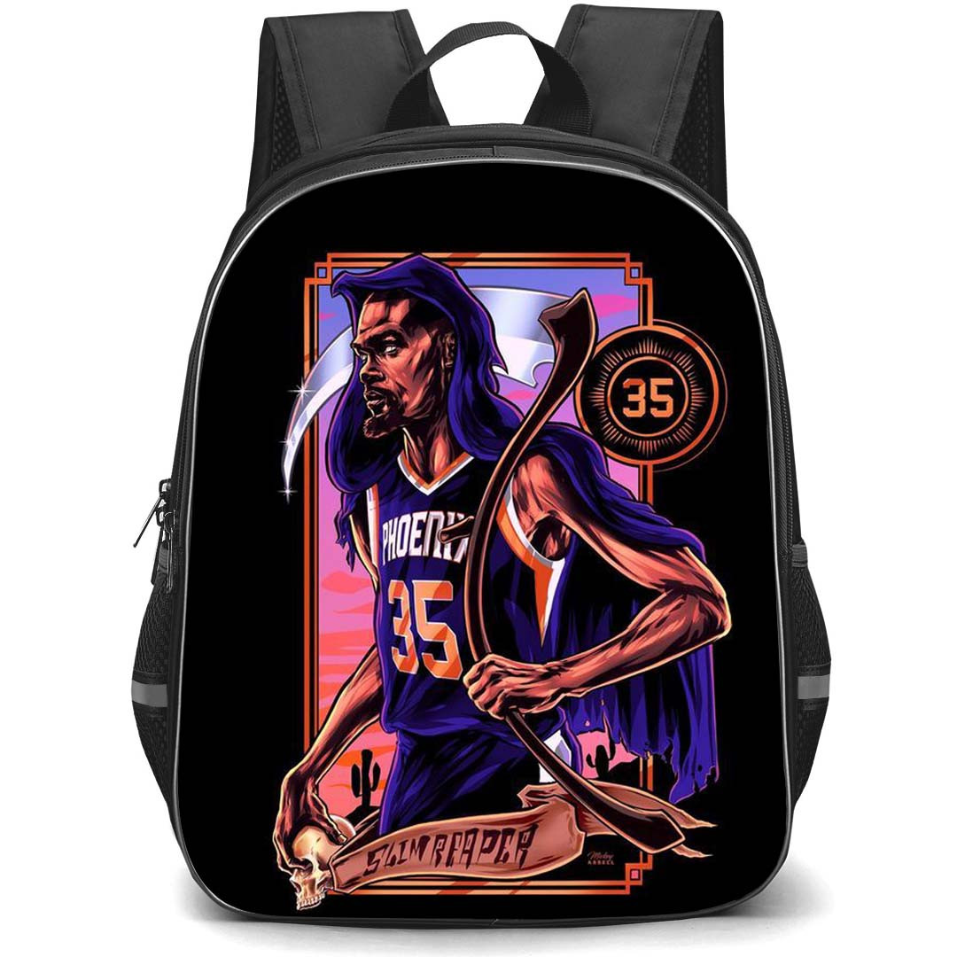 NBA Kevin Durant Backpack StudentPack - Kevin Durant Phoenix Suns 35 Slim Reaper Side Portrait Illustration
