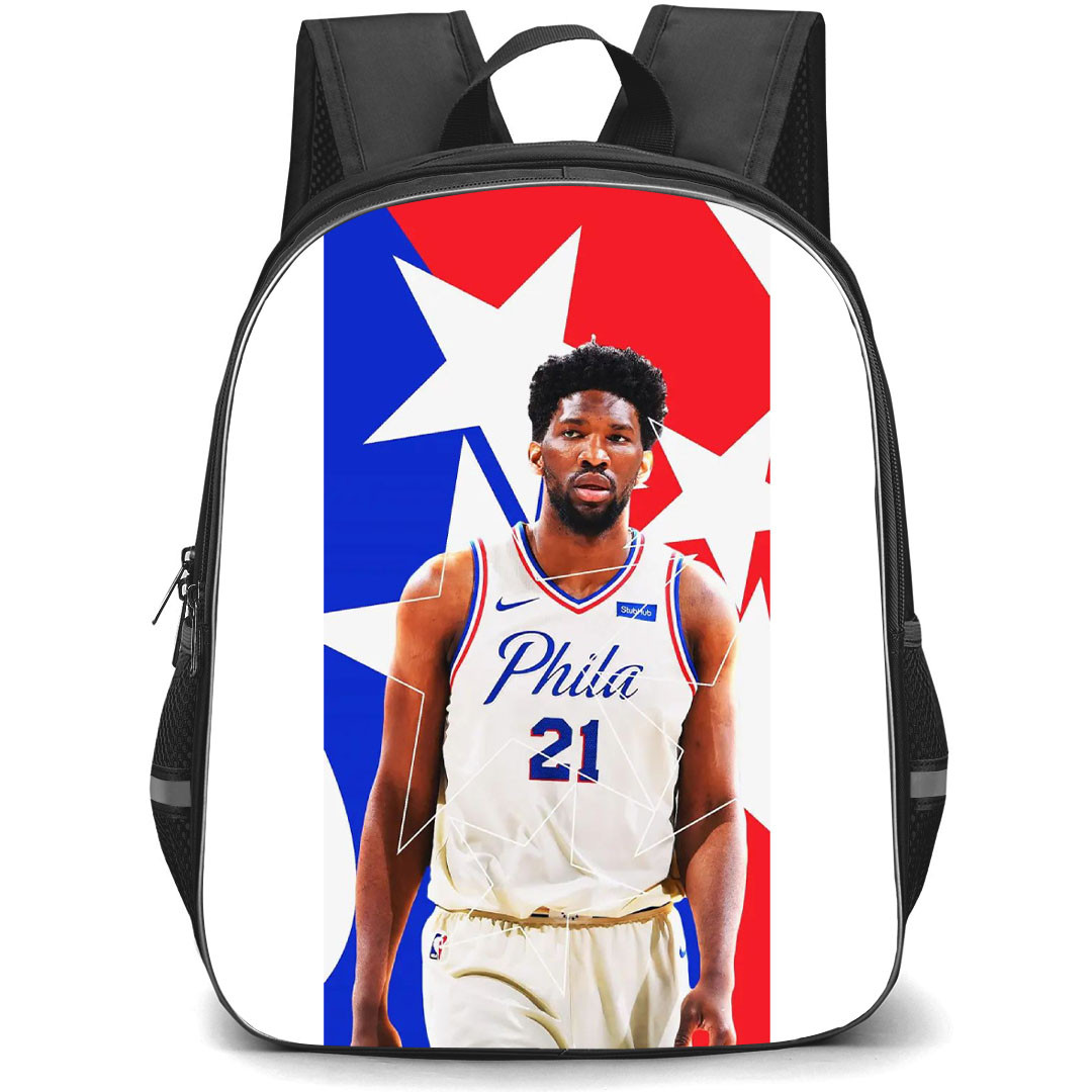 NBA Joel Embiid Backpack StudentPack - Joel Embiid Cameroonian Basketball Player Portrait Poster