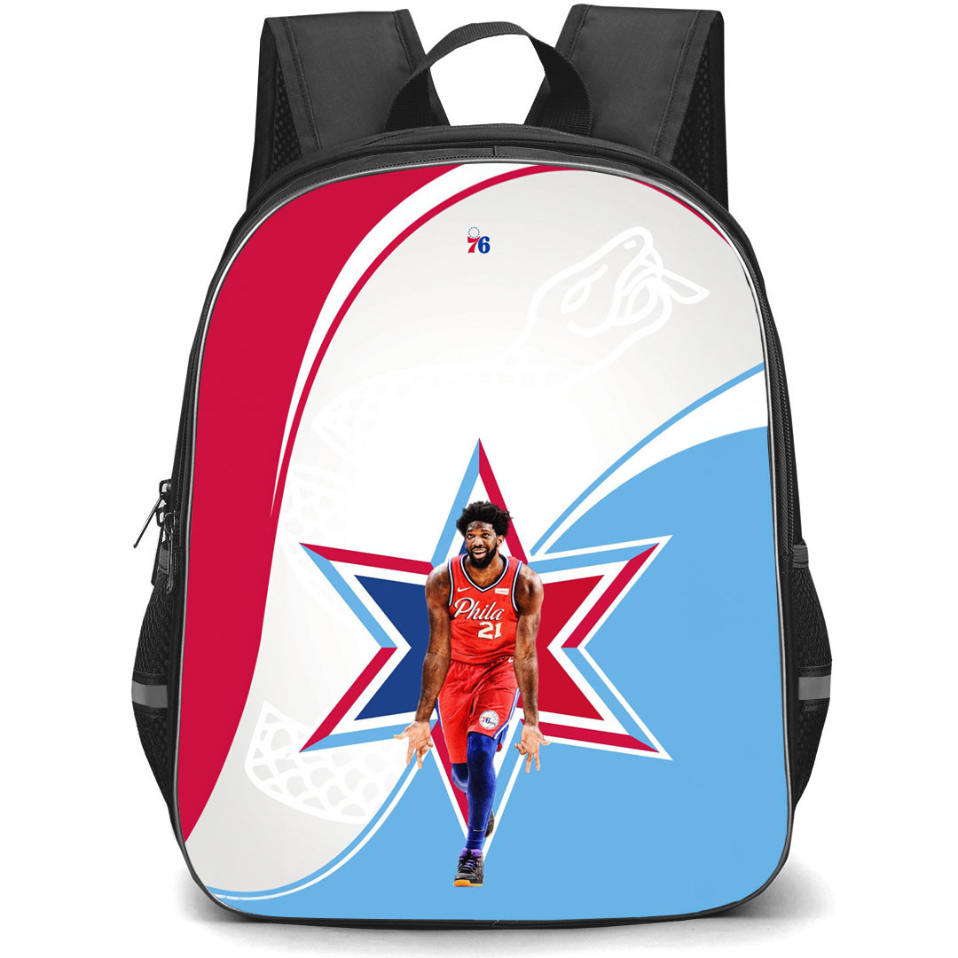 NBA Joel Embiid Backpack StudentPack - Joel Embiid Philadelphia 76ers 21 Sixers Poster Art