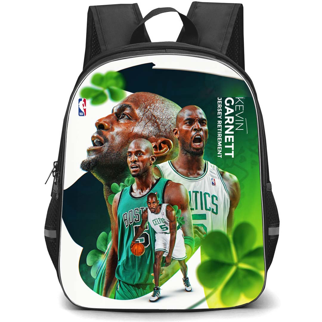 NBA Kevin Garnett Backpack StudentPack - Kevin Garnett Boston Celtics 5 Jersey Retirement Poster