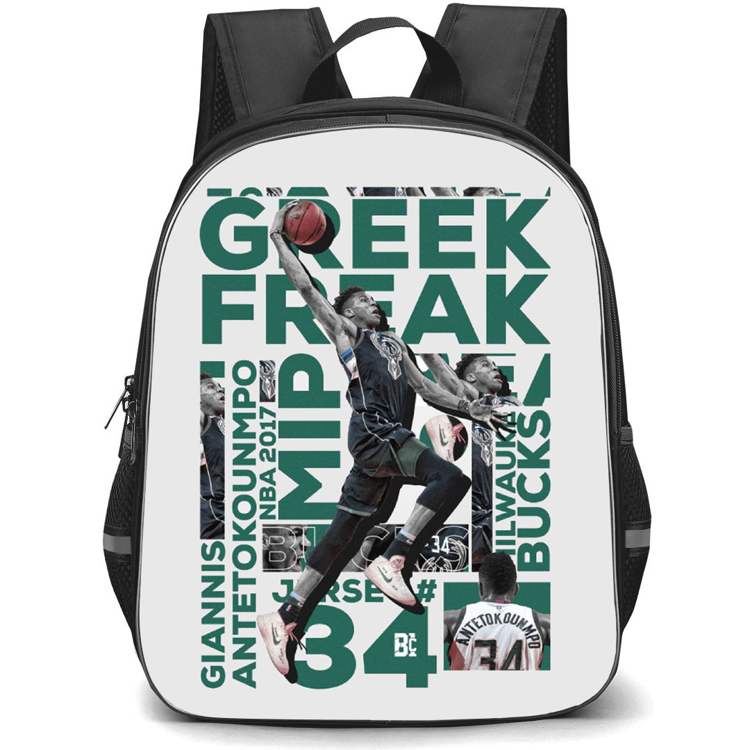 NBA Giannis Antetokounmpo Backpack StudentPack - Giannis Antetokounmpo Greek Freak Collage Poster