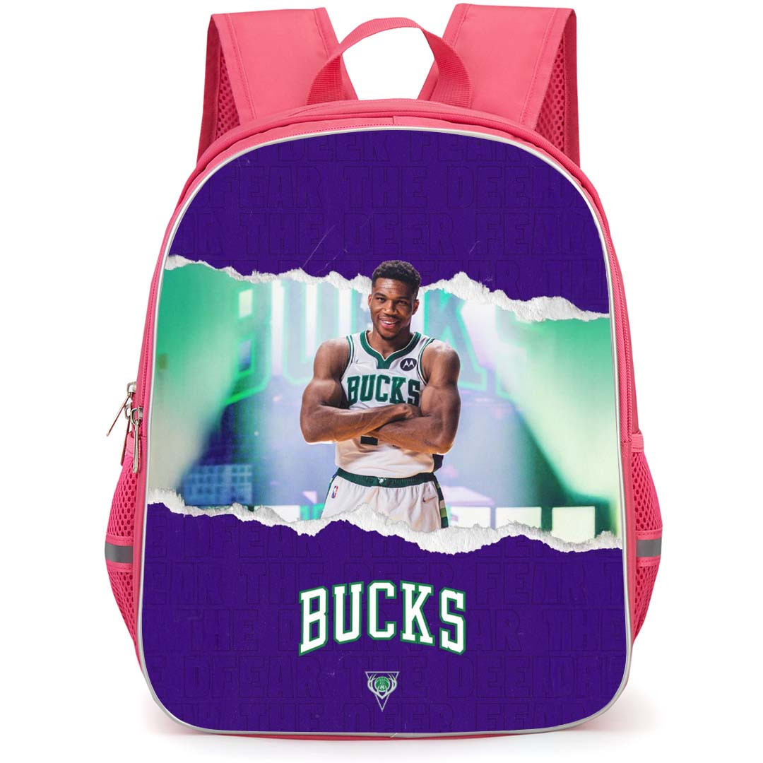 NBA Giannis Antetokounmpo Backpack StudentPack - Giannis Antetokounmpo Smiling Portrait On Bucks Background