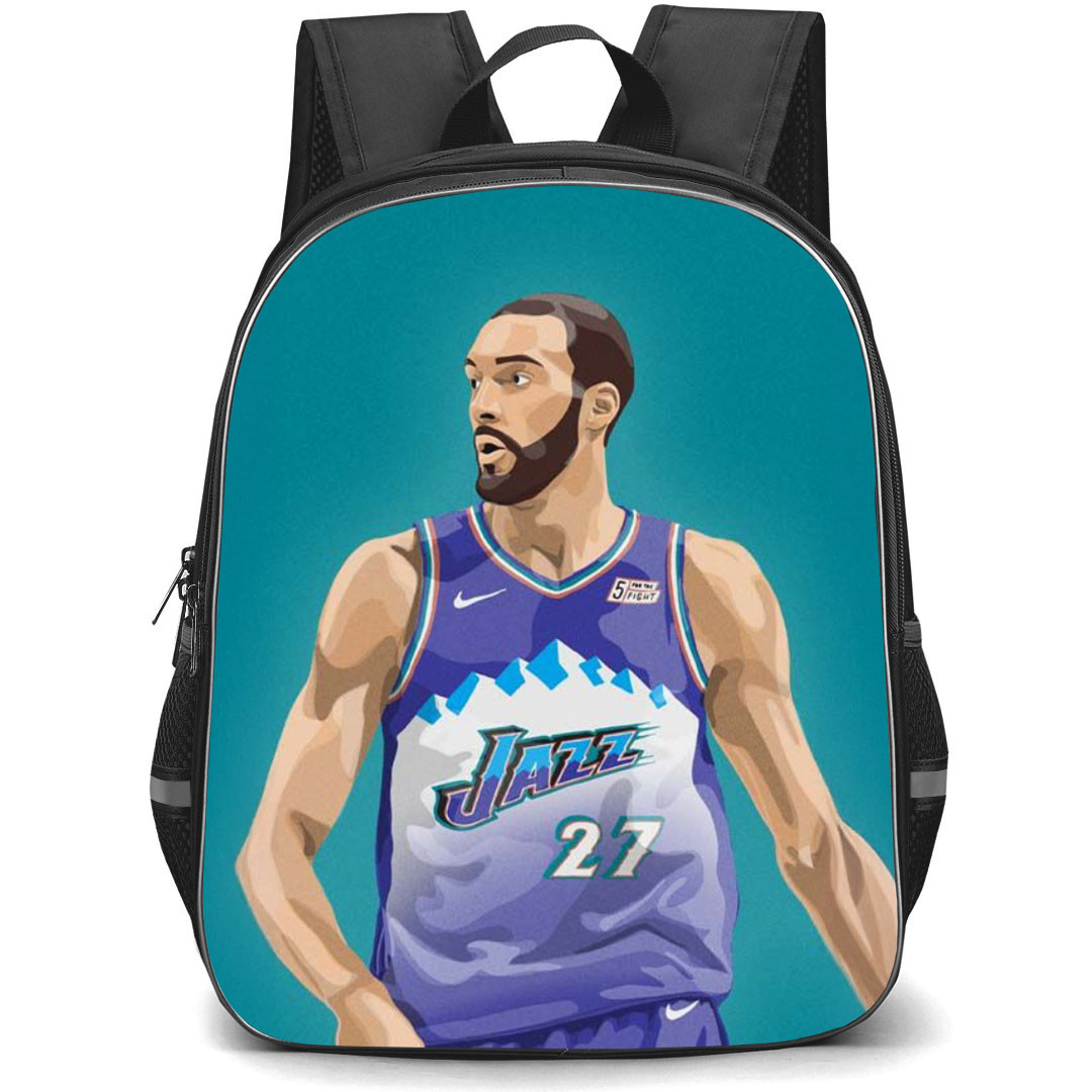 NBA Rudy Gobert Backpack StudentPack - Rudy Gobert Jazz 27 Side Portrait Vector Art Poster